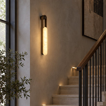 Quiet luxury Elongated Capsule Alabaster-Style Wall Sconce