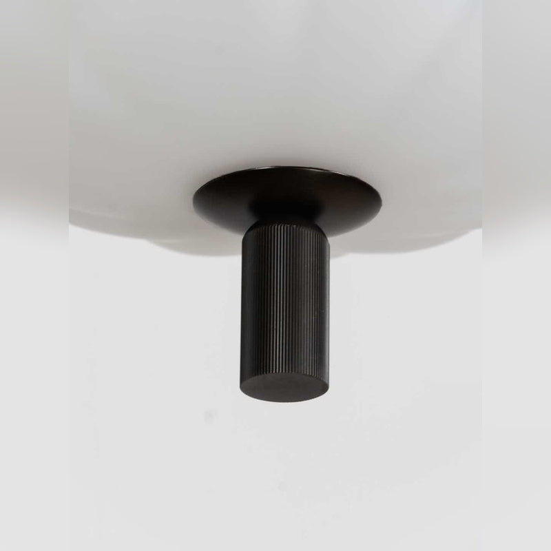 Transitional luxe Petite Alabaster-Style Drum Chain Pendant