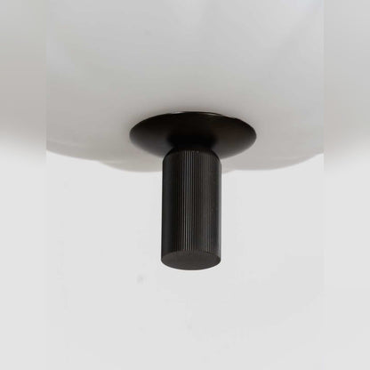 Transitional luxe Petite Alabaster-Style Drum Chain Pendant