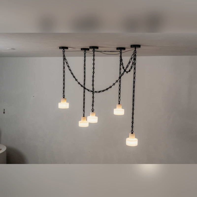 Mid-century modern Black Multi-Dome Branch Chandelier