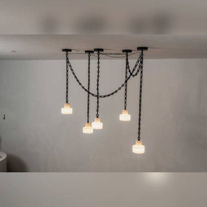 Mid-century modern Black Multi-Dome Branch Chandelier