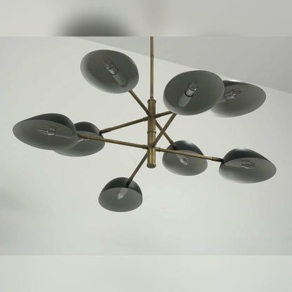 Mid-century modern Black Multi-Dome Branch Chandelier