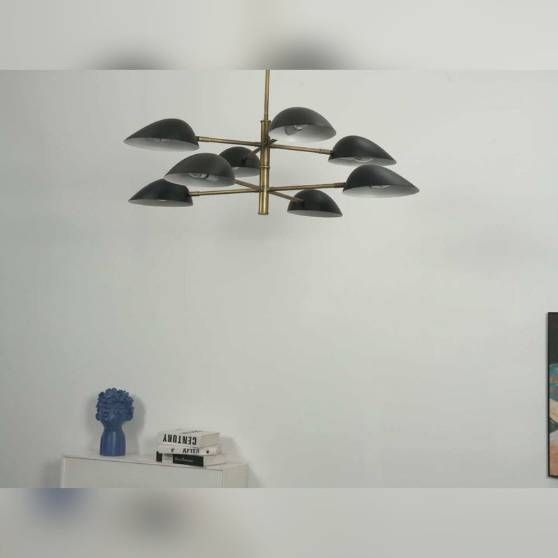 Mid-century modern Black Multi-Dome Branch Chandelier