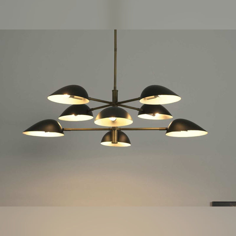 Mid-century modern Black Multi-Dome Branch Chandelier