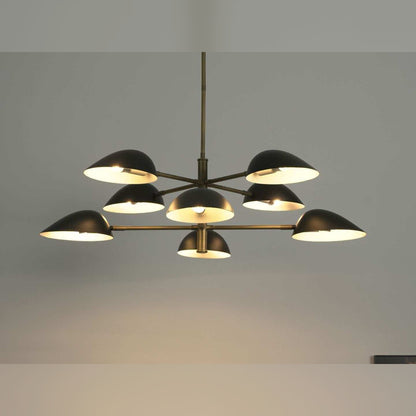 Mid-century modern Black Multi-Dome Branch Chandelier