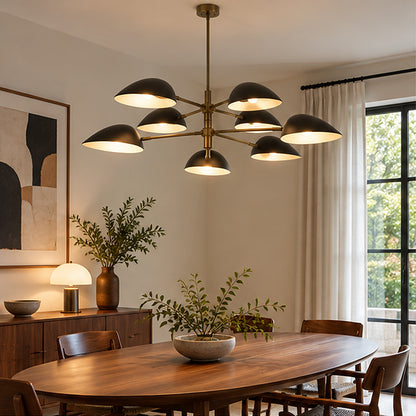 Mid-century modern Black Multi-Dome Branch Chandelier