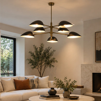 Mid-century modern Black Multi-Dome Branch Chandelier
