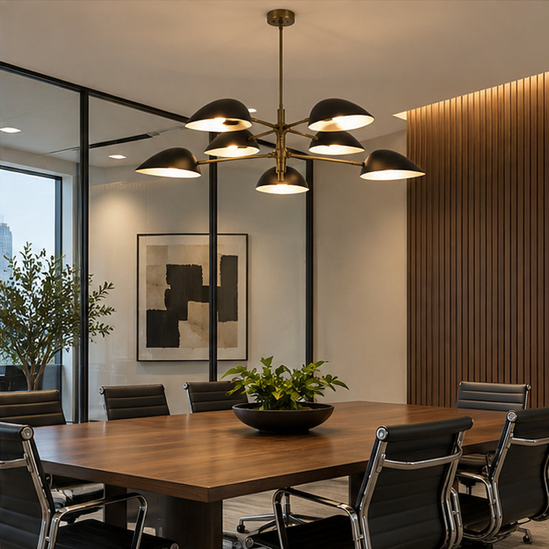 Mid-century modern Black Multi-Dome Branch Chandelier