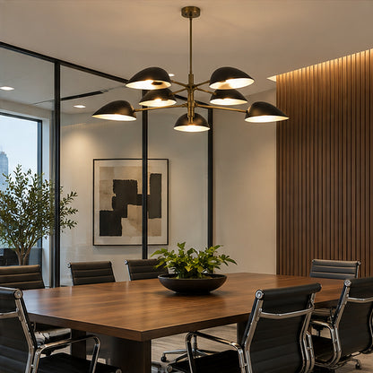 Mid-century modern Black Multi-Dome Branch Chandelier
