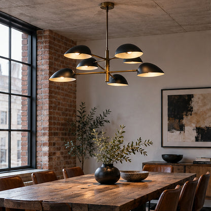 Mid-century modern Black Multi-Dome Branch Chandelier